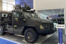 Defiant Ukrainian armor builder at Saudi trade show eager to go into battle